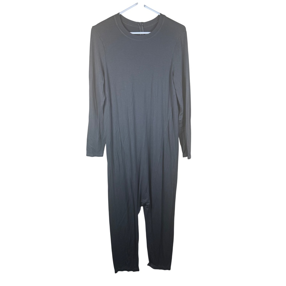 Enza Costa Jumpsuit Women M Gray Long Sleeve Minimalist Loungewear Stretch